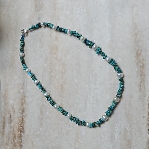 😍925 Silver Turquoise & Pearl Necklace😍NWOT
